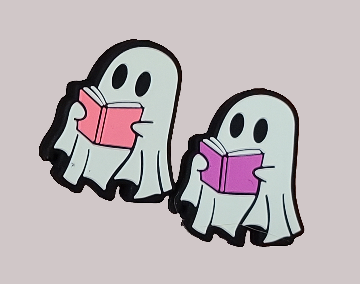 Ghost Reading Book Silicone Focal Bead