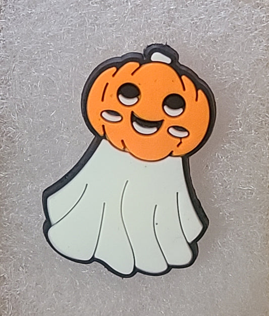 Pumpkin Head Ghost Silicone Focal Bead