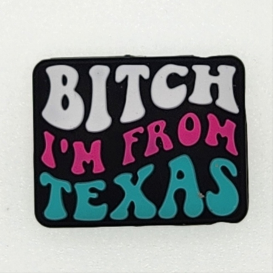 Bitch I'm From Texas Silicone Focal Bead