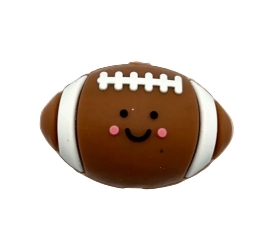 3D Football with Smiling Face Silicone Focal Bead