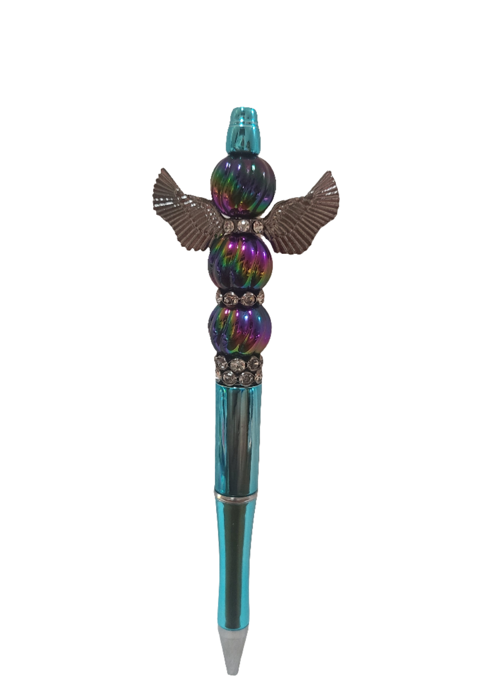 Deep Teal Angel Beaded Pen