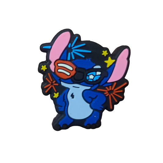4th of July Stitch Silicone Focal Bead
