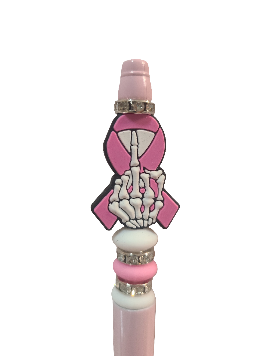 Fuck Cancer Breast Cancer Beaded Pen