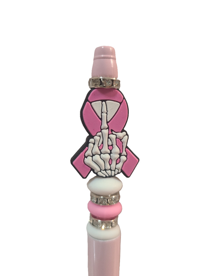 Fuck Cancer Breast Cancer Beaded Pen