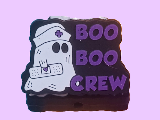 Boo Boo Crew Ghost Silicone Focal Bead Purple