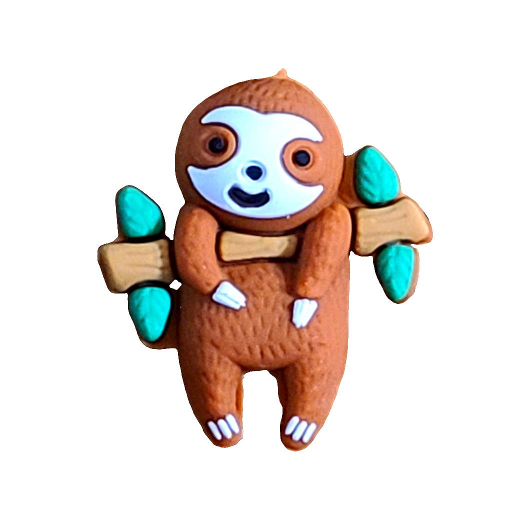 3D Sloth Silicone Focal Bead