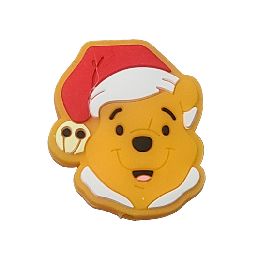 Christmas Santa Pooh Silicone Focal Bead