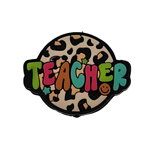 Leopard Print Teacher Silicone Focal Bead