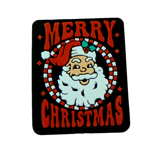 Merry Christmas Santa Claus Silicone Focal Bead