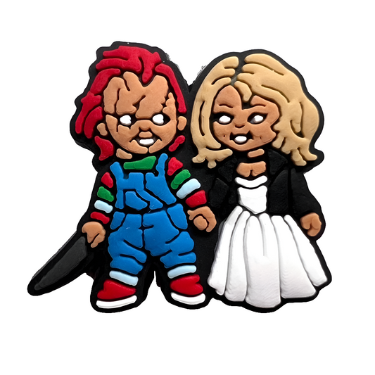 Chucky and Tiffany Holding Hands Silicone Focal Bead