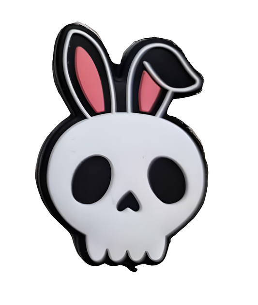 Skull Bunny Silicone Focal Bead