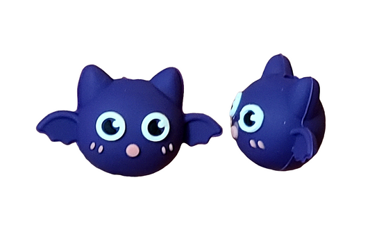 3D Purple Bats Silicone Focal Bead