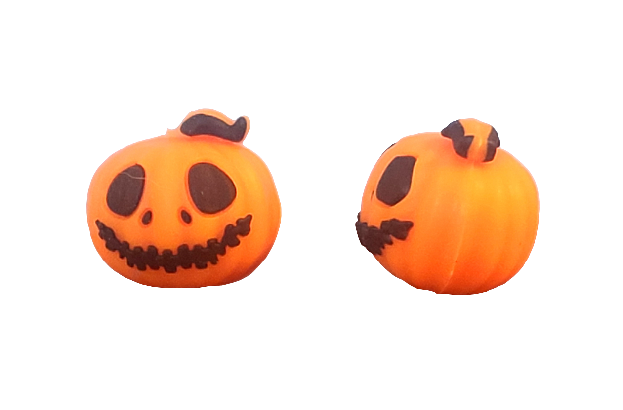 3D Halloween Jack O Lantern Pumpkin Silicone Focal Bead