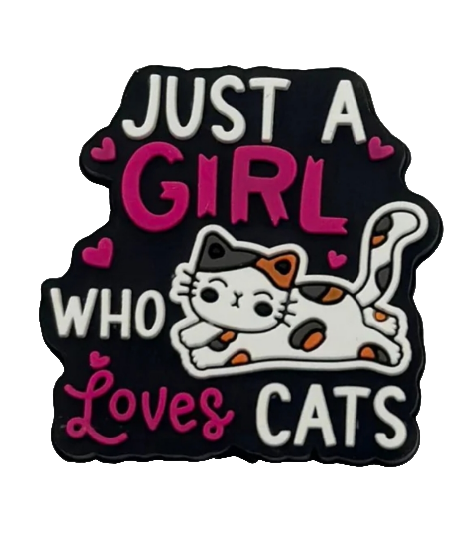 Just A Girl Who Loves Cats Silicone Focal Bead