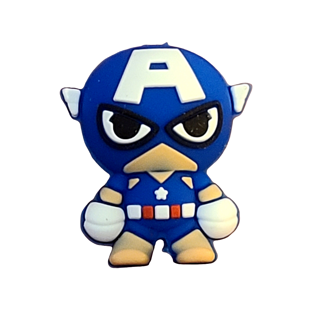 3D Captain America Silicone Focal Bead