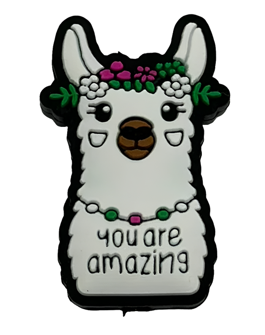 Llama You Are Amazing Silicone Focal Bead