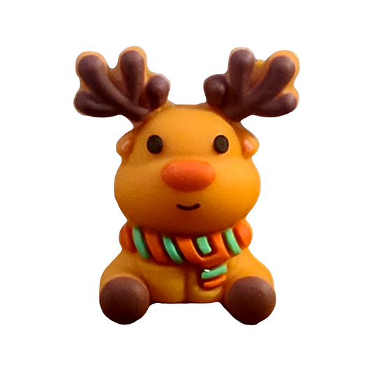 3D Reindeer Rudolph Silicone Focal Bead