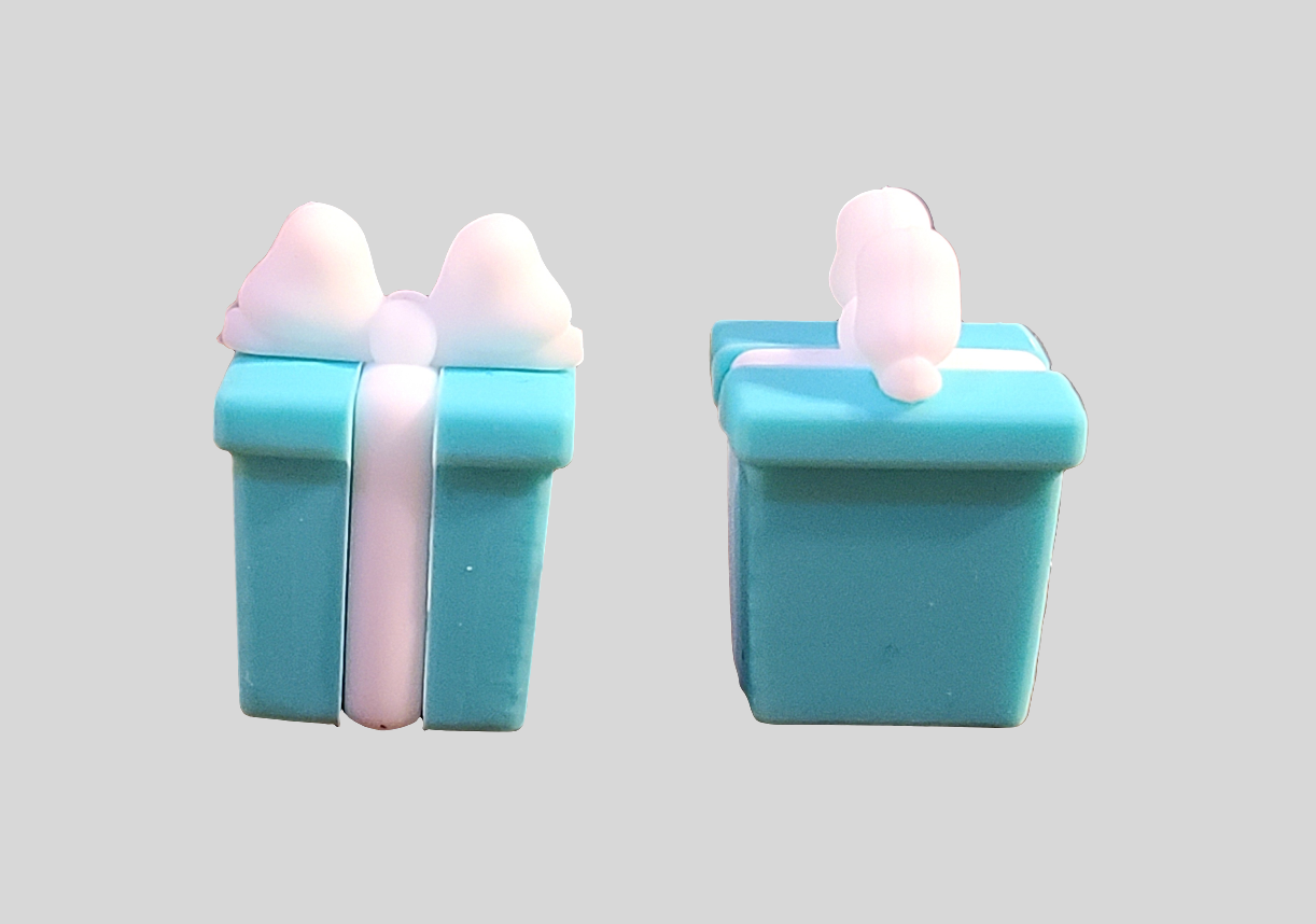 3D Tiffany Box Gift Present Silicone Focal Bead