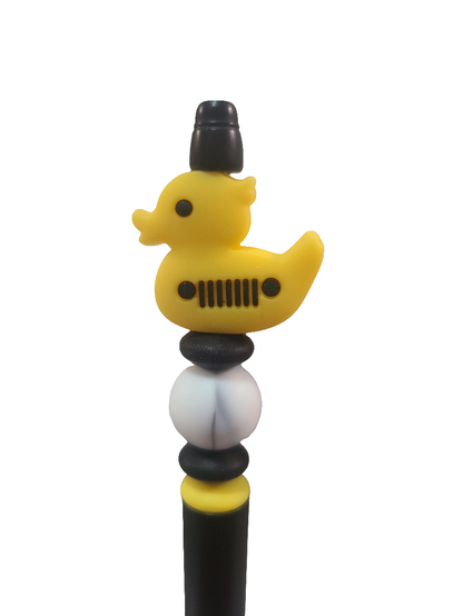 Duck With Jeep Grill Beaded Pen