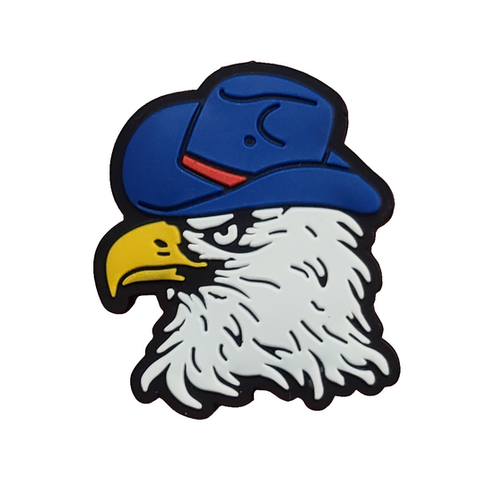 Patriotic Eagle in Hat Silicone Focal Bead