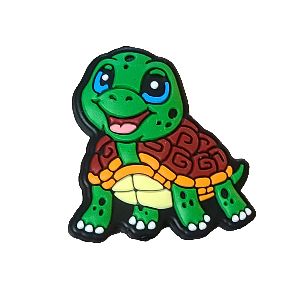 Happy Smiling Turtle Silicone Focal Bead