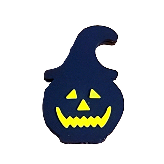 Black Jack O Lantern  Pumpkin Silicone Focal Bead