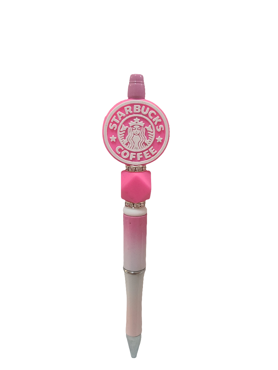 Pink Starbucks Beaded Pink Ombre Pen