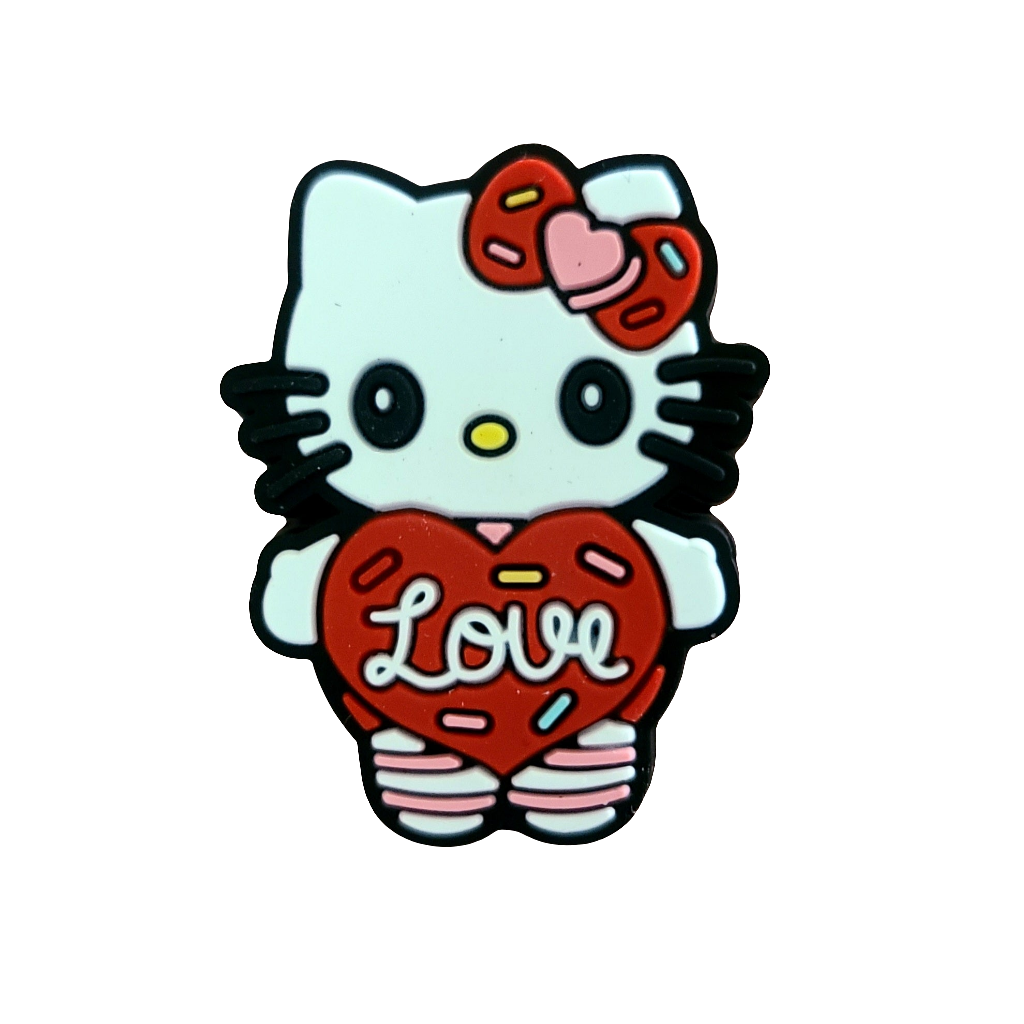 HK Kitty Heart Love  Silicone Focal Bead