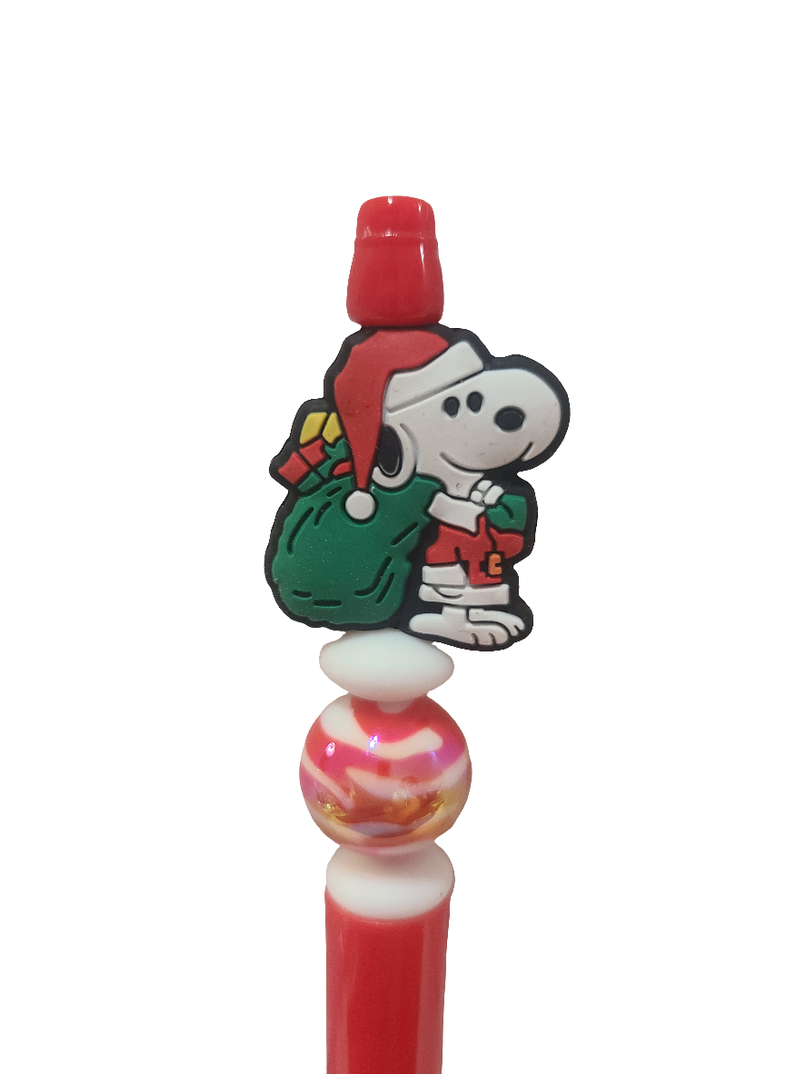 Christmas Santa Snoopy Beaded Pen