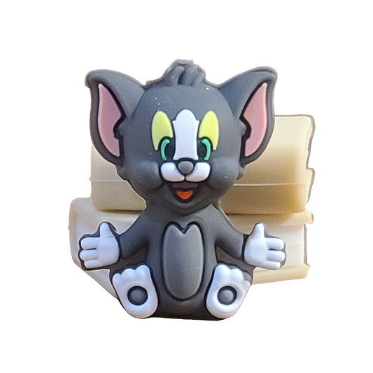 3D Tom Cat Silicone Focal Bead