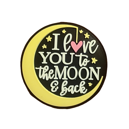 I Love You To The Moon And Back Silicone Focal Bead