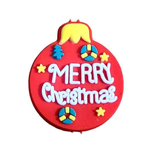 Red Merry Christmas Christmas Ornament Focal Bead