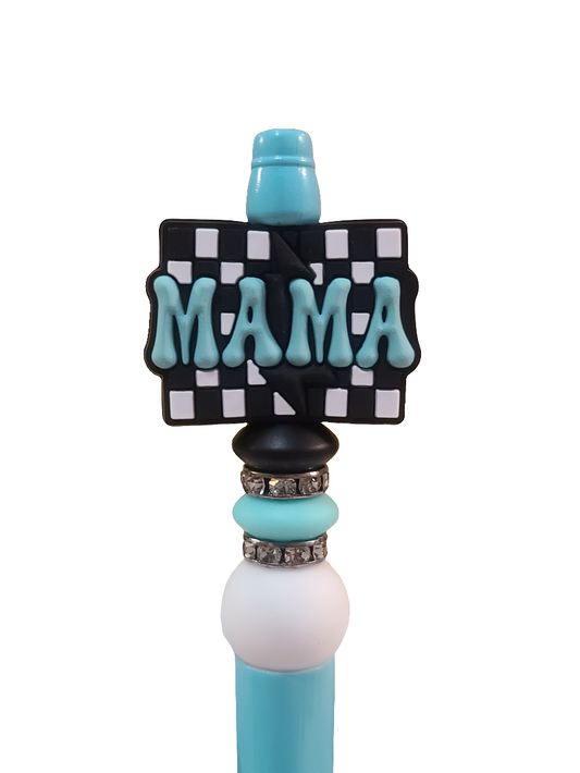 Checkered Mama Beaded Pen