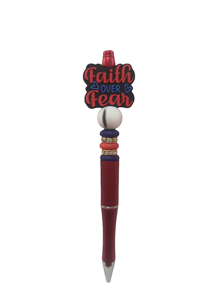 Faith Over Fear Beaded Pen