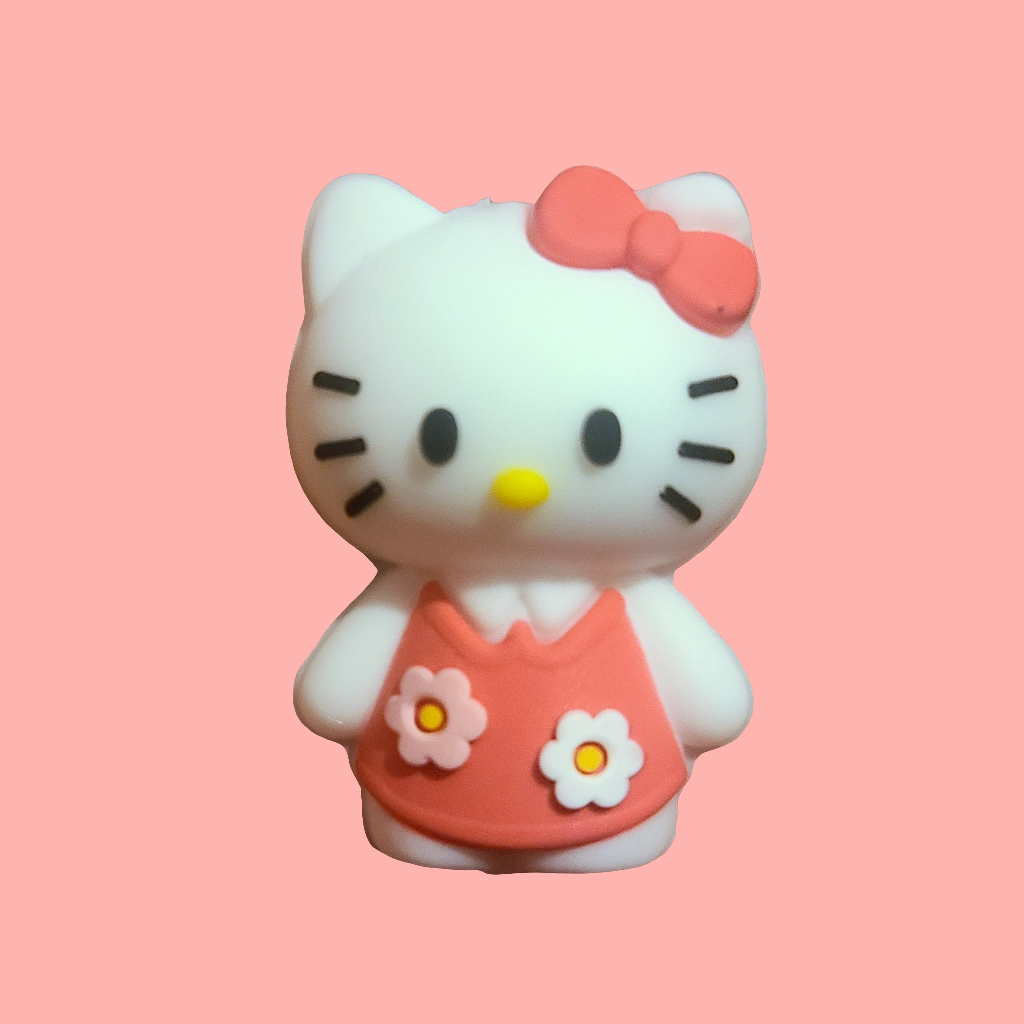 3D HK Kitty In Floral Dress Silicone Focal Bead