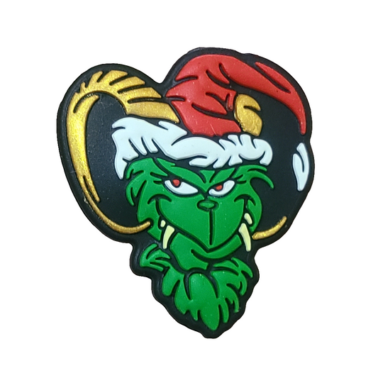 Mardi Gras Grinch Silicone Focal Bead