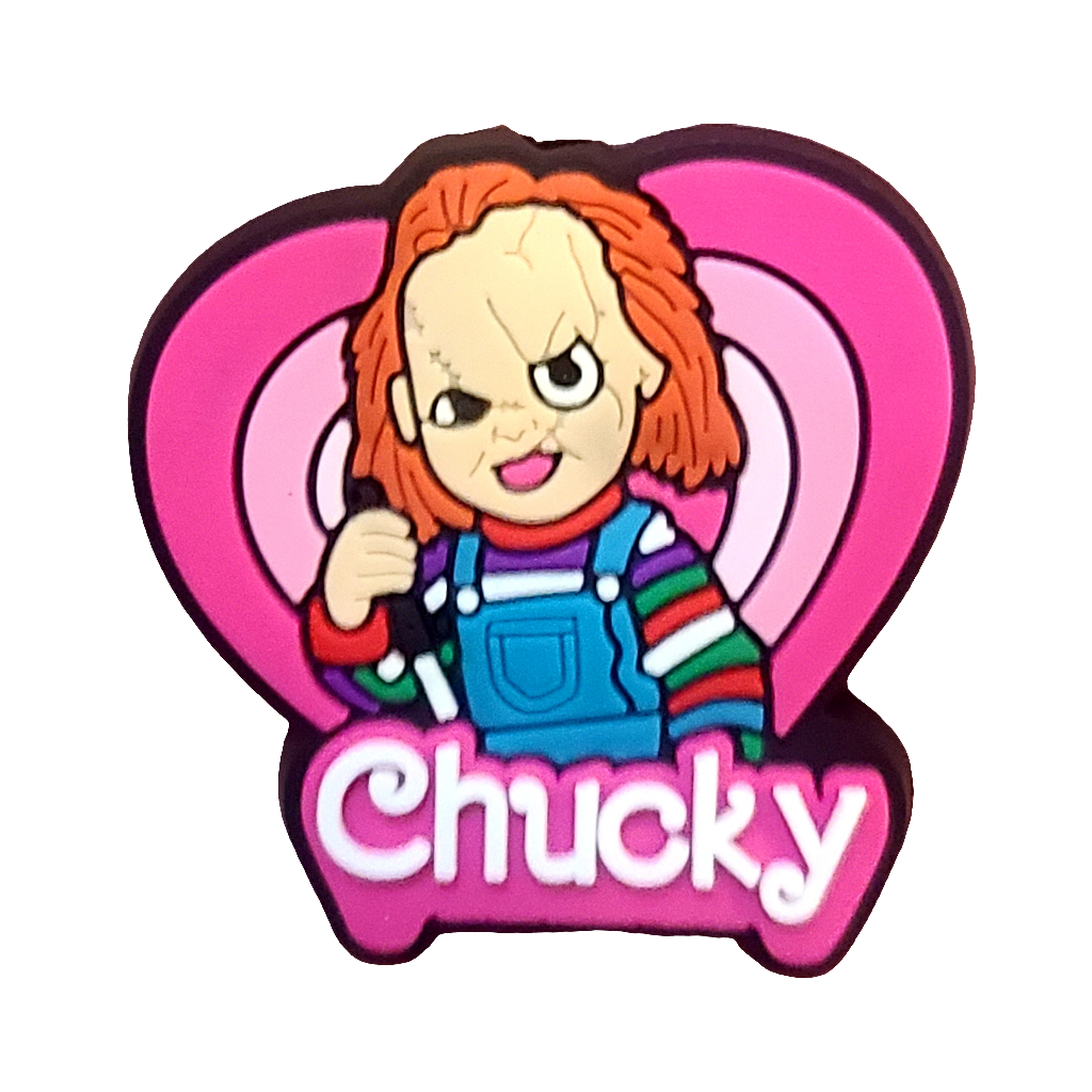 Chucky In Pink Heart Silicone Focal Bead