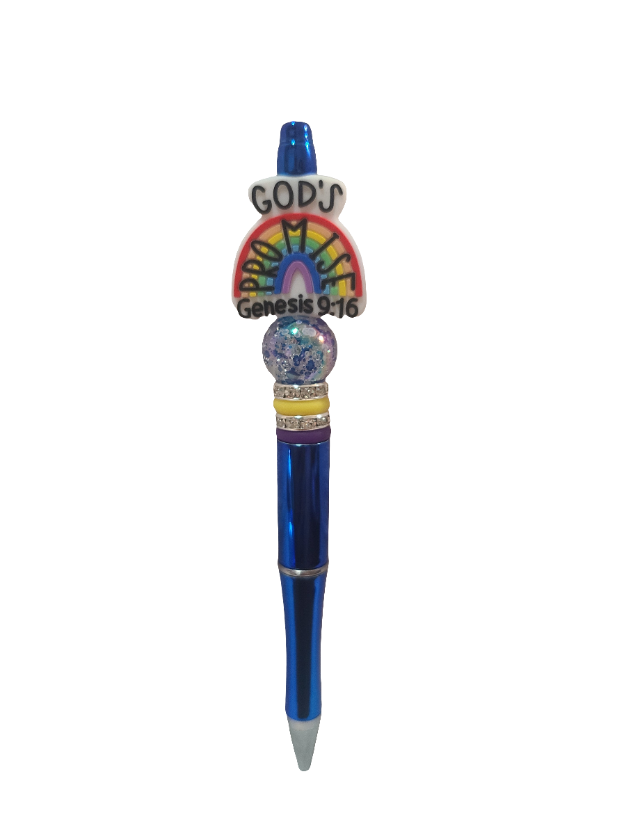 God's Promise 9:16 Rainbow Beaded Pen