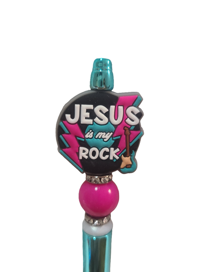 Jesus Is My Rock Beaded Pen