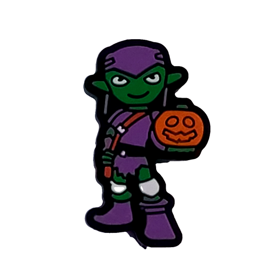 Green Goblin Trick or Treat Silicone Focal Bead