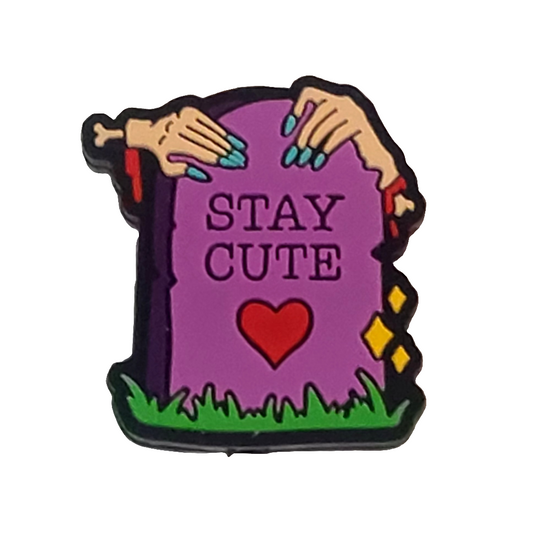 Stay Cute Headstone Silicone Focal Bead