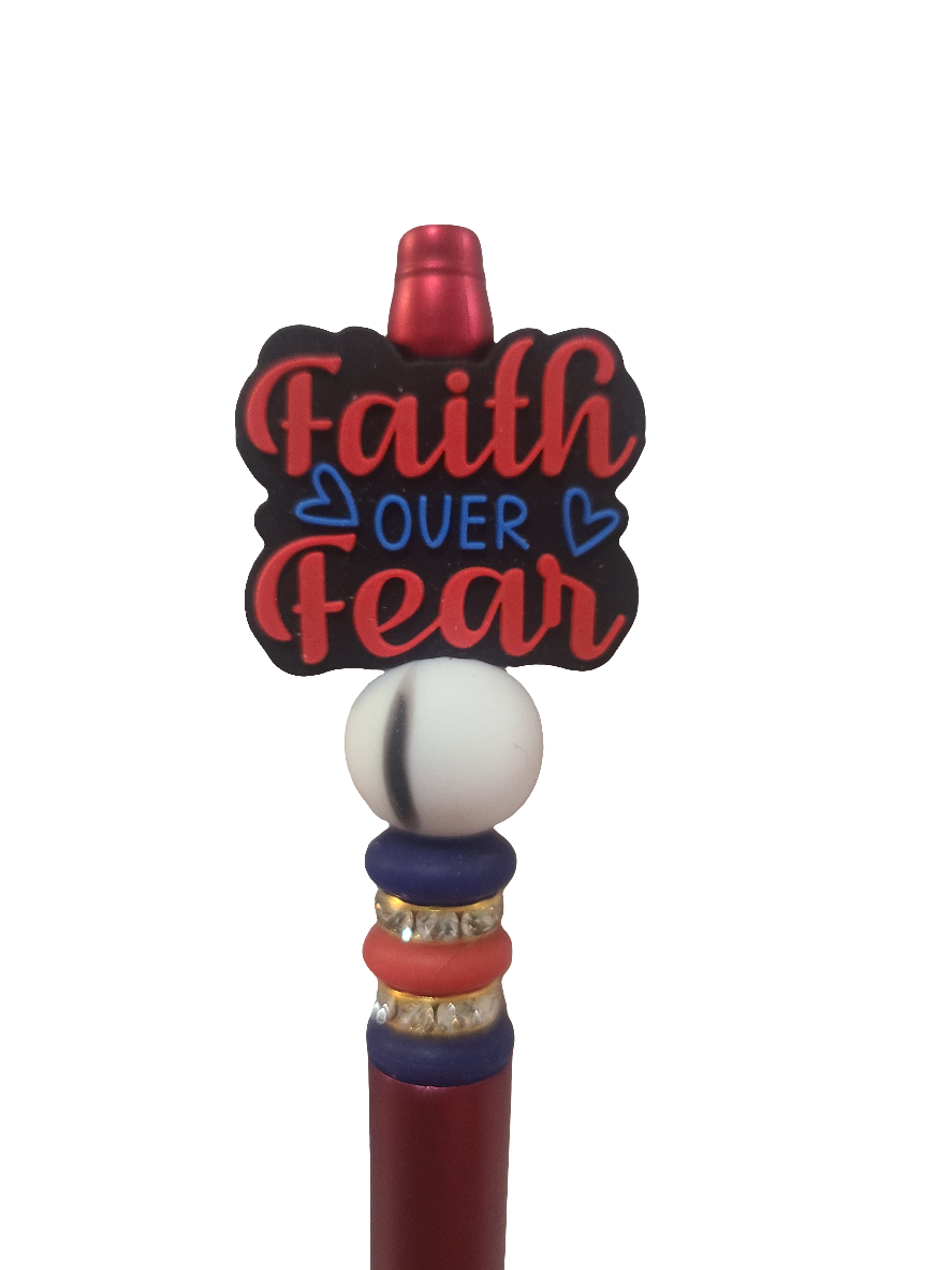 Faith Over Fear Beaded Pen