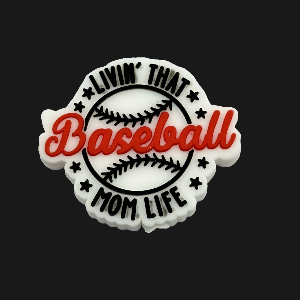 Livin' That Baseball Mom Life Silicone Focal Bead