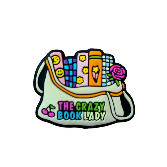 The Crazy Book Lady Silicone Focal Bead