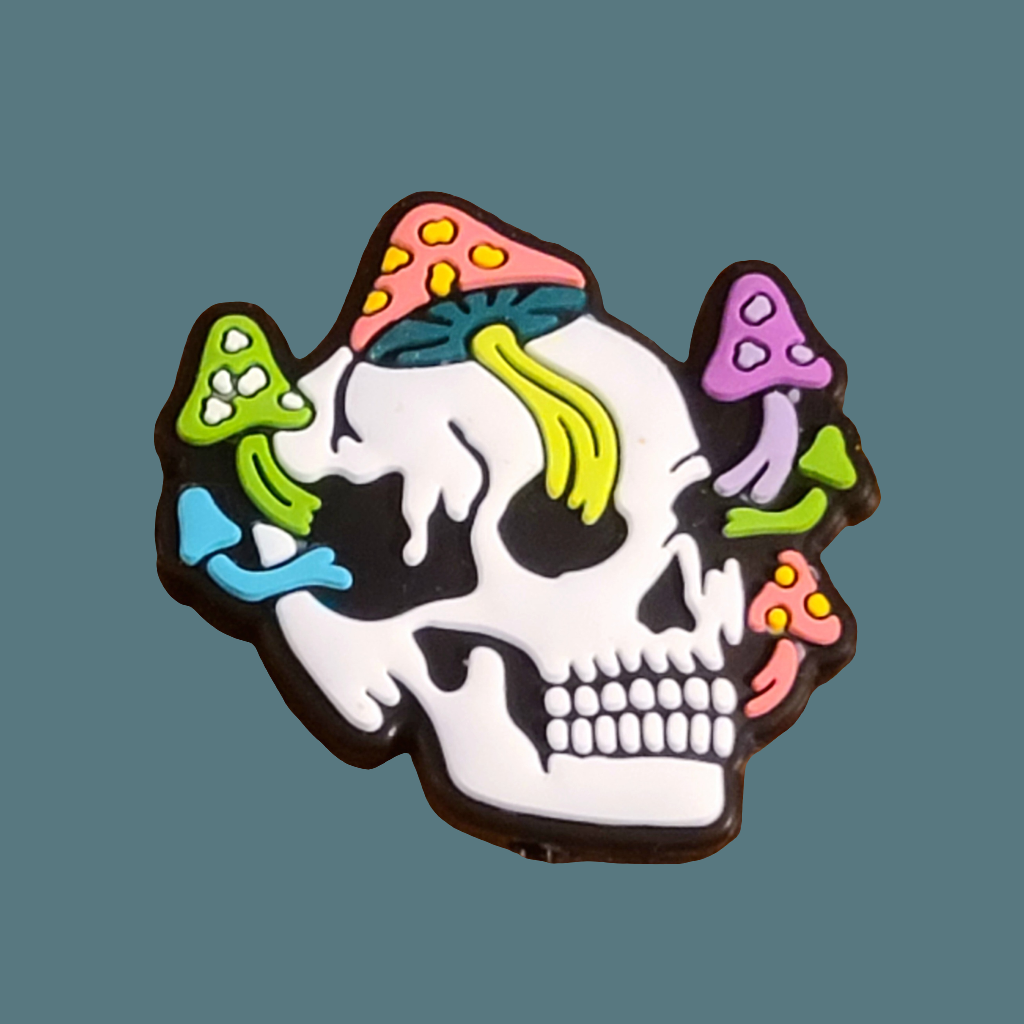 Mushroom Skull Silicone Focal Bead