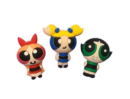 3D Power Puff Girls Silicone Focal Bead