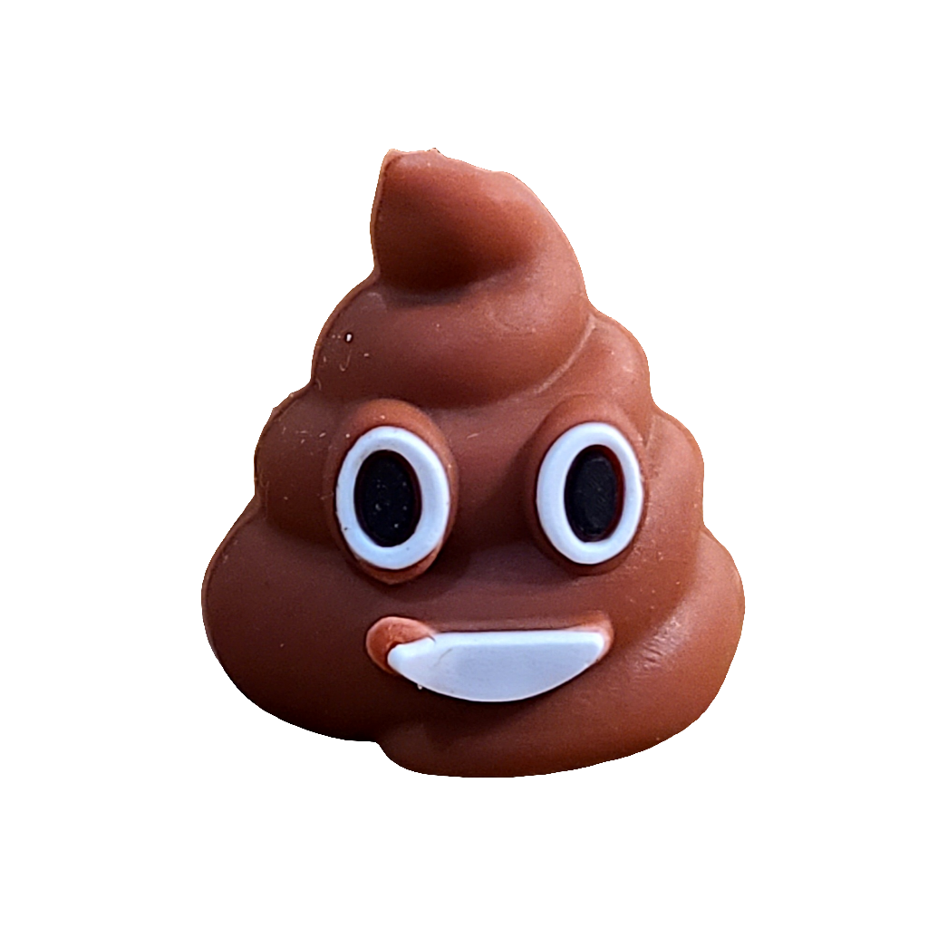 3D Poop Emoji (Dark) Silicone Focal Bead