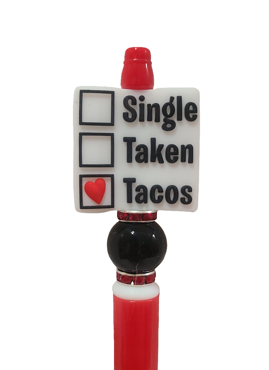 Single Taken Tacos Beaded Pen