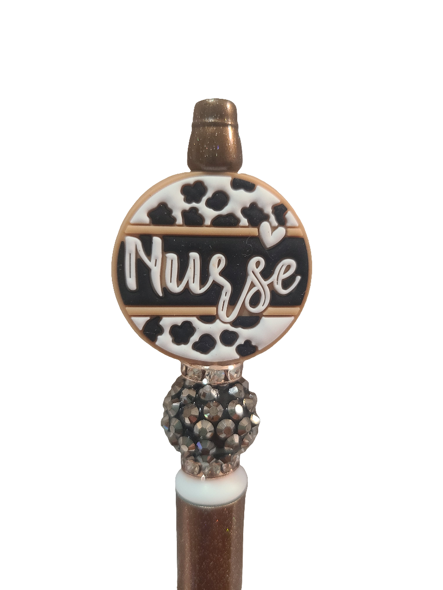 Leopard Print Nurse Beaded Pen