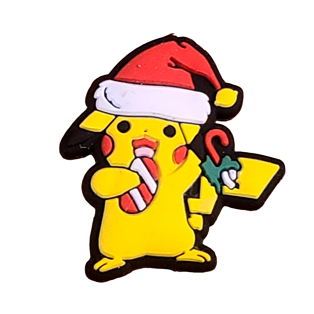 Christmas Pikachu Silicone Focal Bead